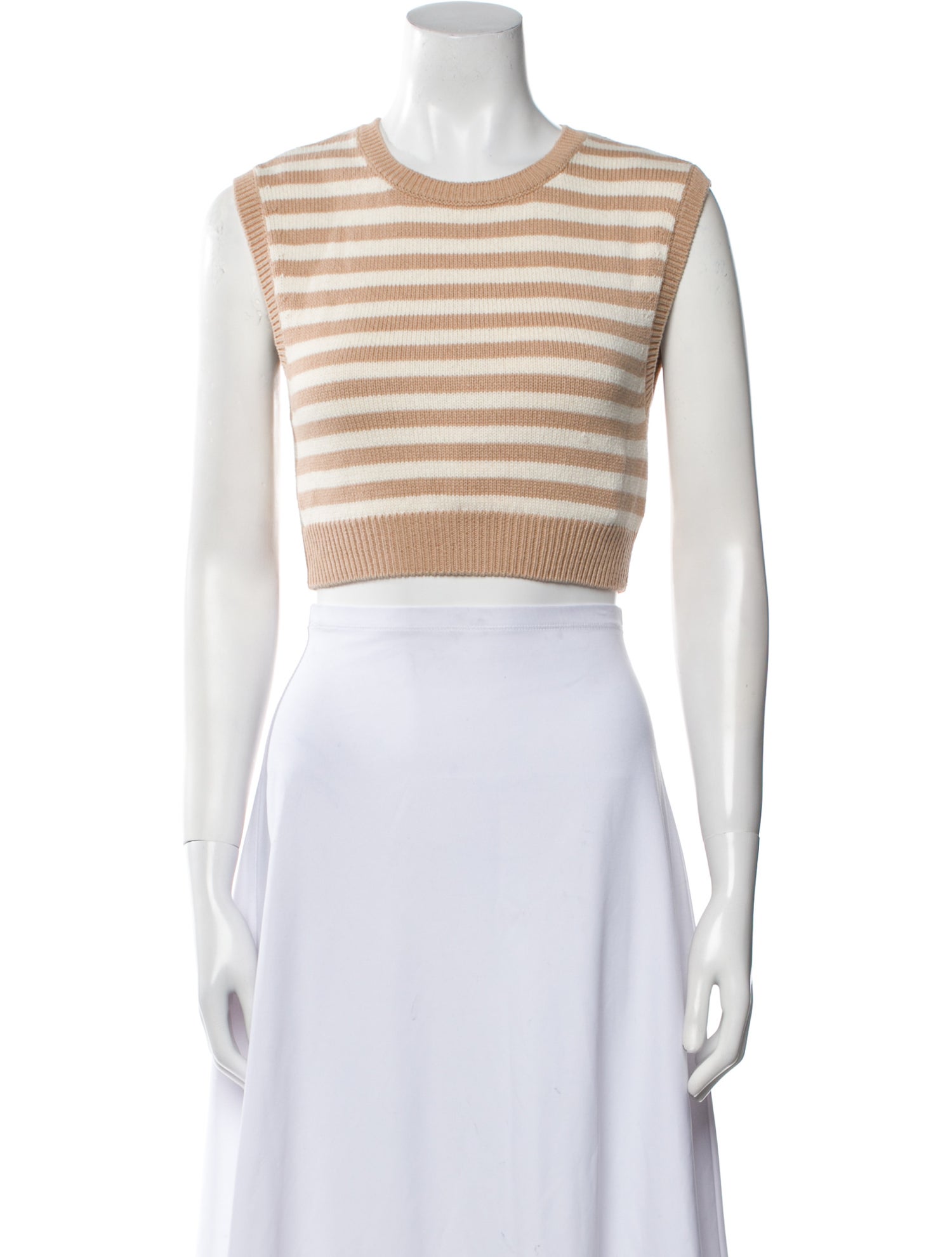 Reformation Striped Crew Neck Crop Top