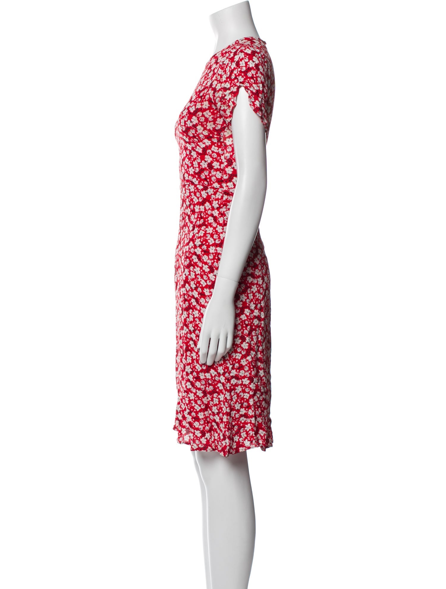 Reformation Floral Print Knee-Length Dress