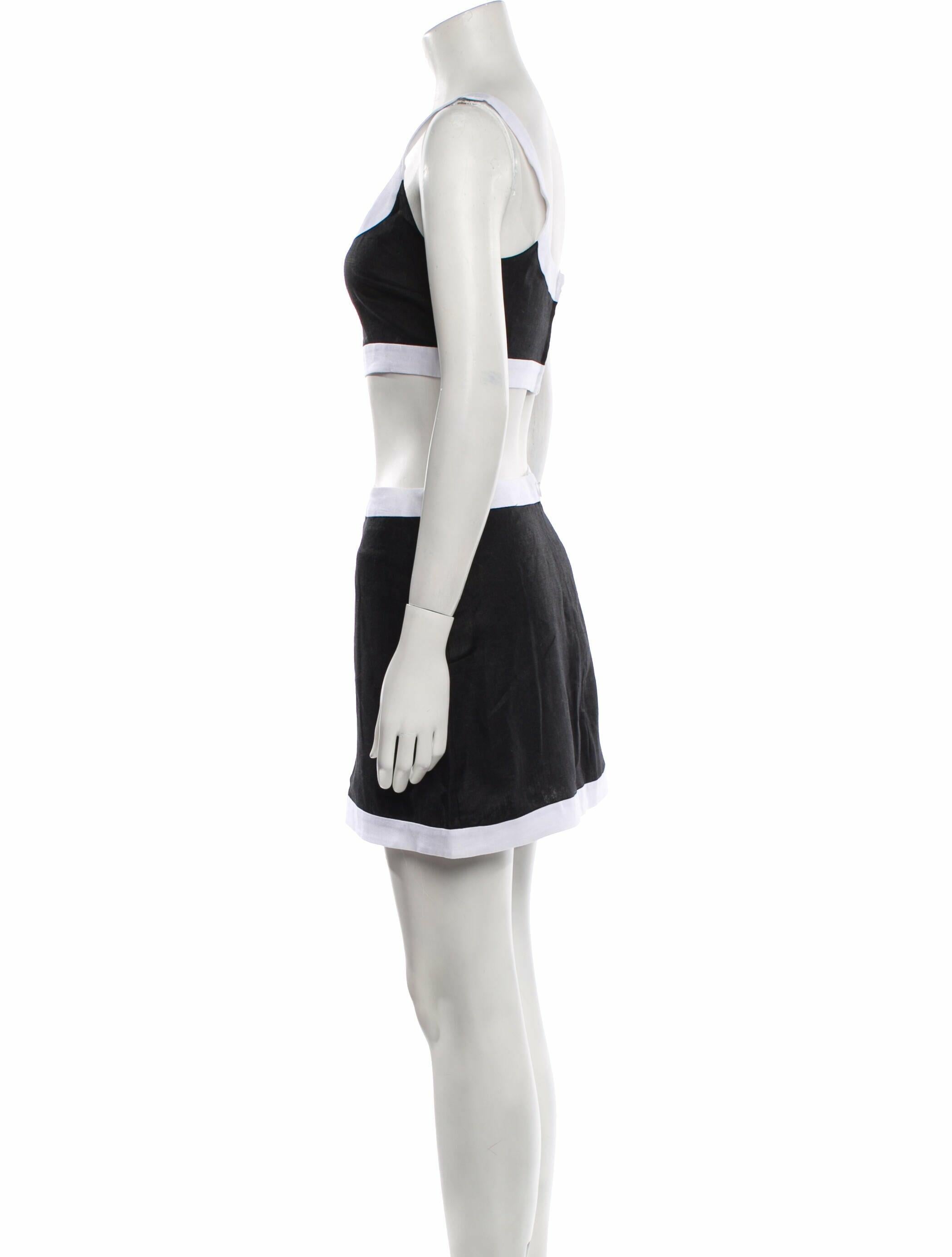 Reformation Linen Colorblock Pattern Skirt Set