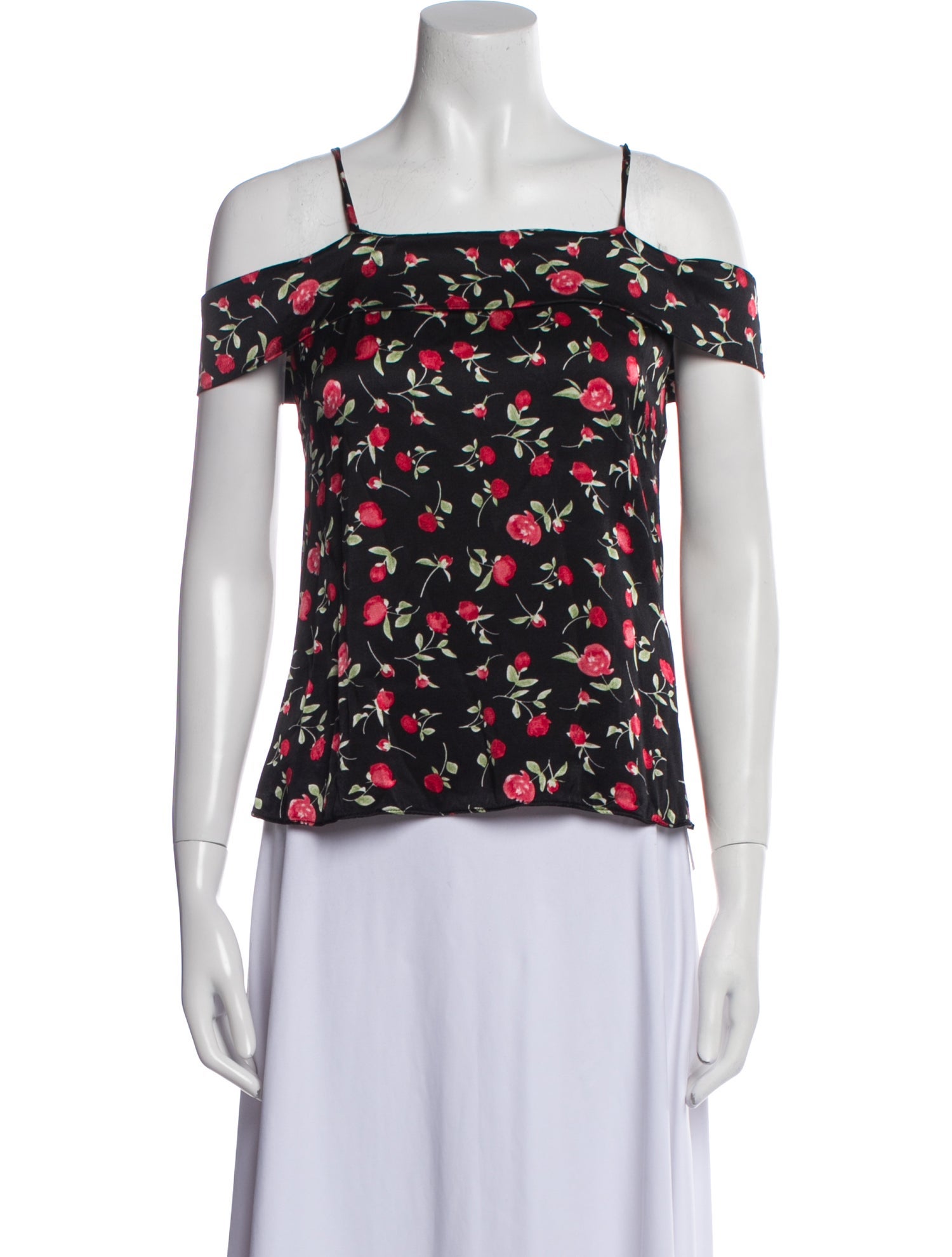 Reformation Floral Print Square Neckline Top