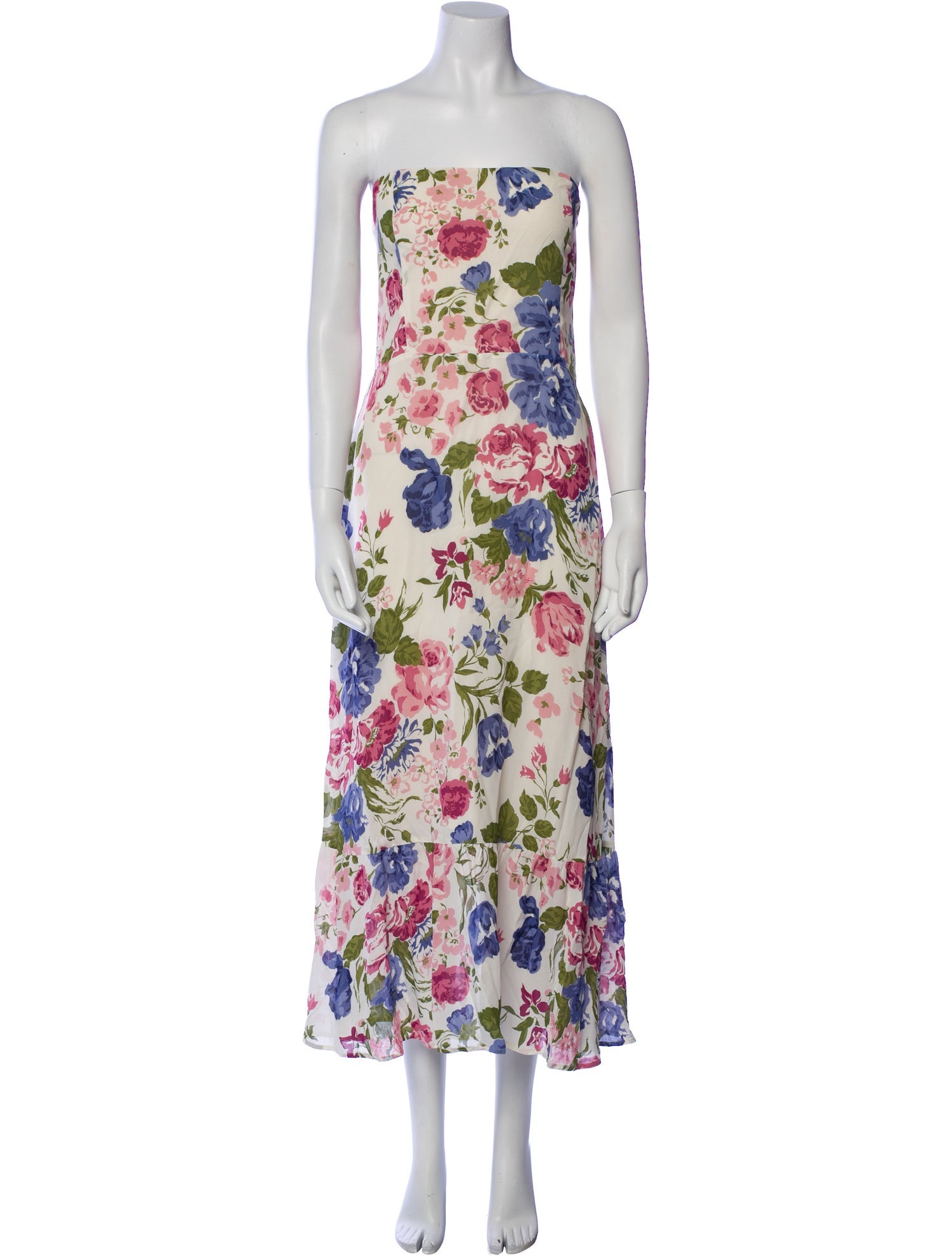 Reformation Floral Print Midi Length Dress