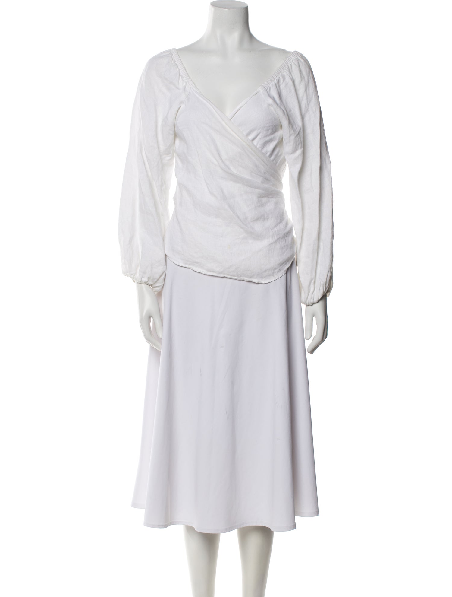 Reformation Linen V-Neck Blouse