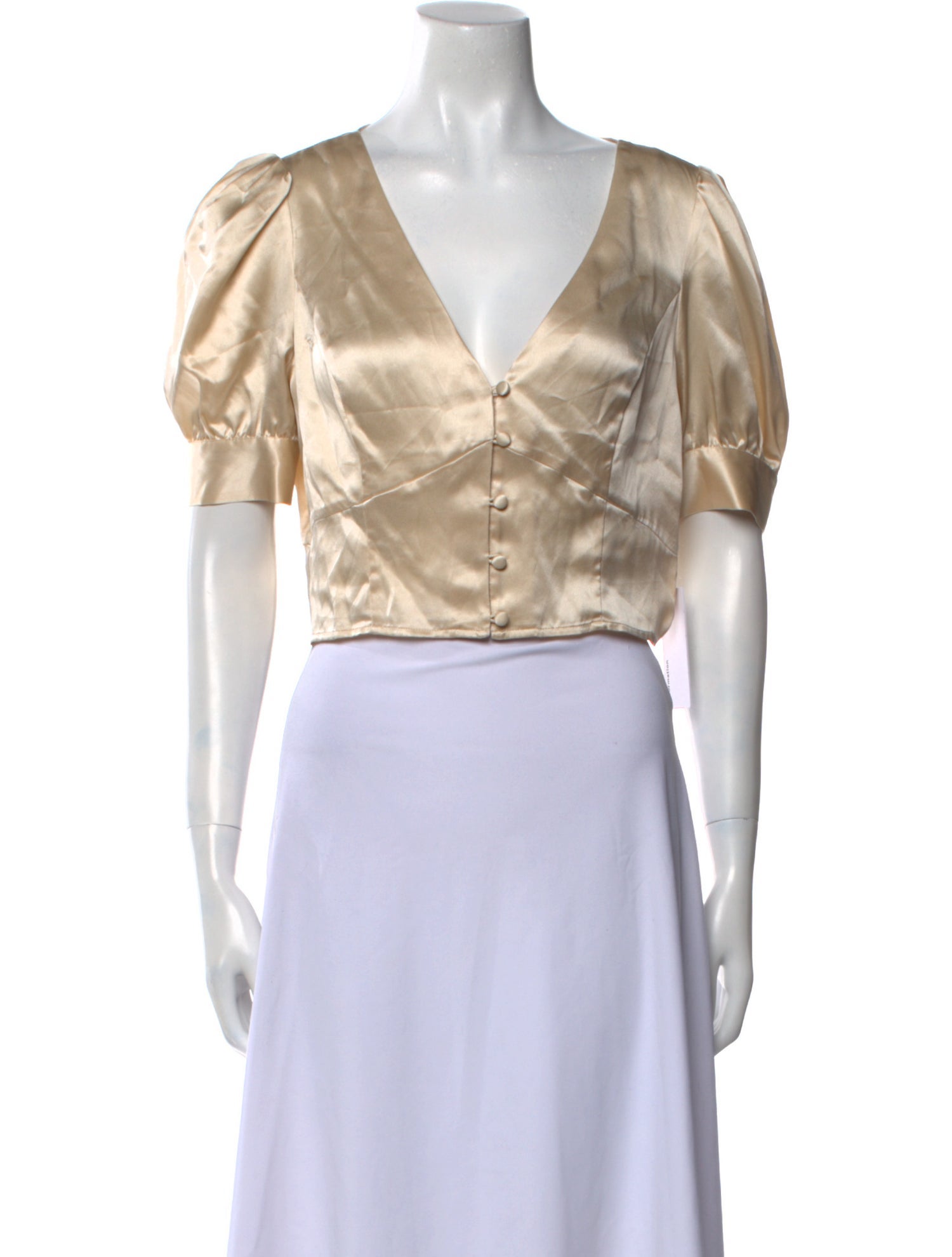 Reformation Silk V-Neck Crop Top w/ Tags