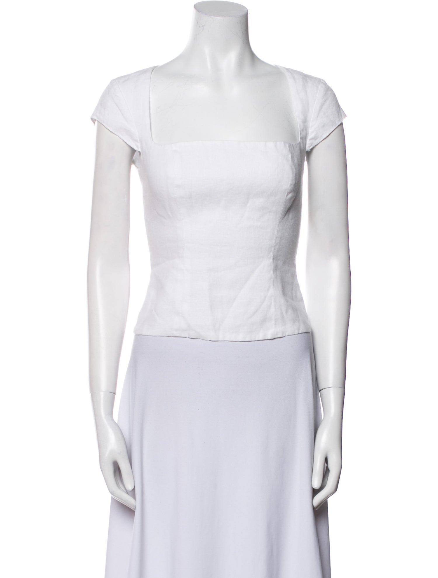 Reformation Linen Square Neckline Crop Top