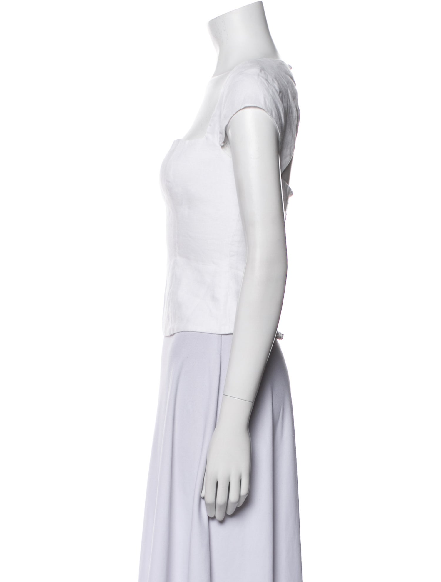Reformation Linen Square Neckline Crop Top