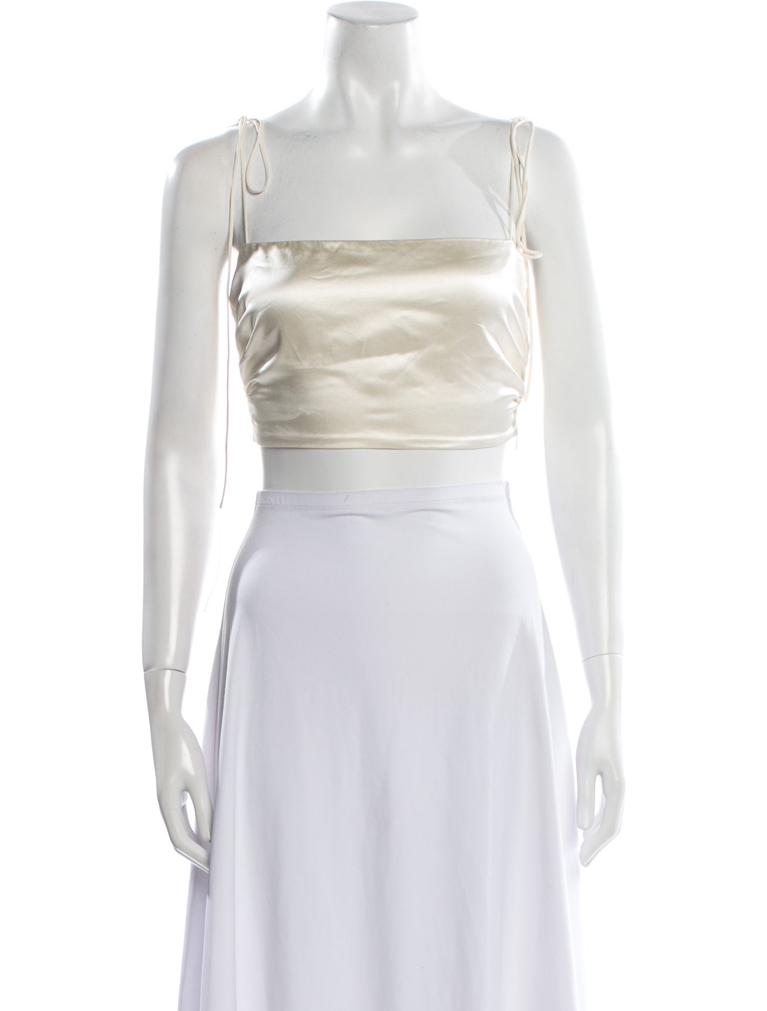 Reformation Silk Square Neckline Crop Top