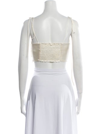 Reformation Silk Square Neckline Crop Top