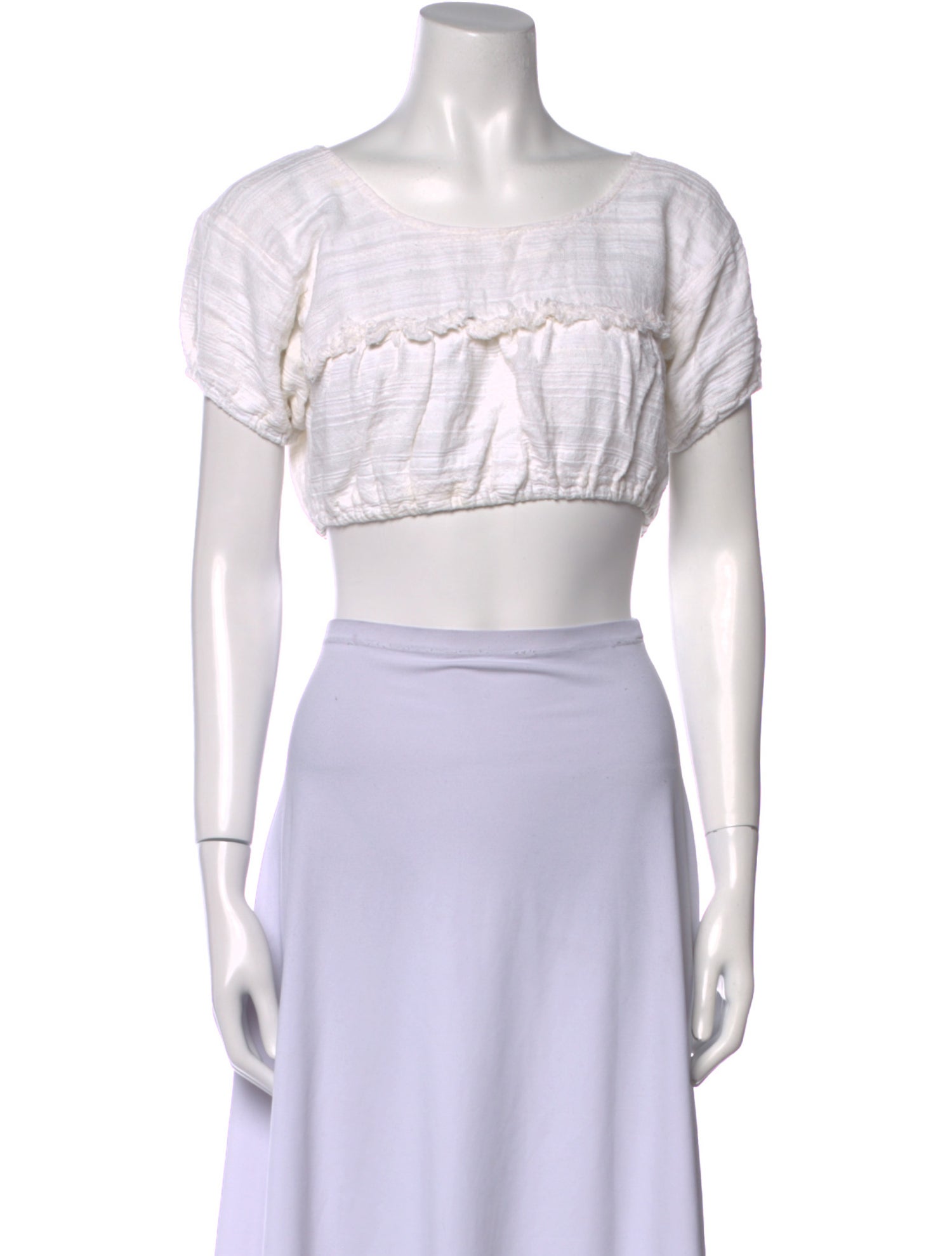 Reformation Bateau Neckline Short Sleeve Crop Top