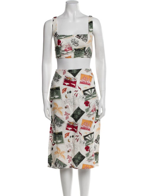 Reformation Linen Printed Skirt Set