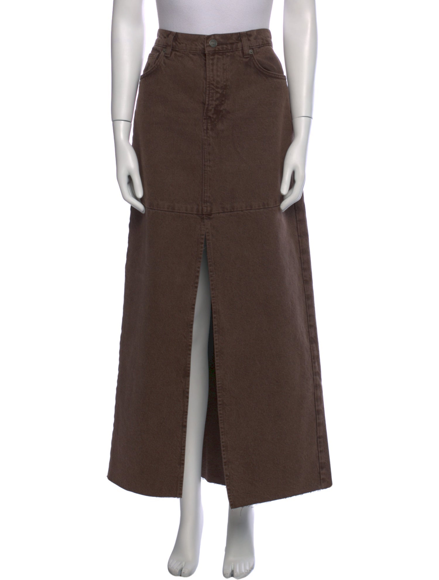 Reformation Distressed Accents Long Skirt