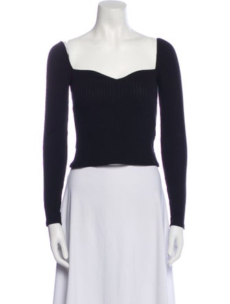 Reformation Square Neckline Long Sleeve Crop Top