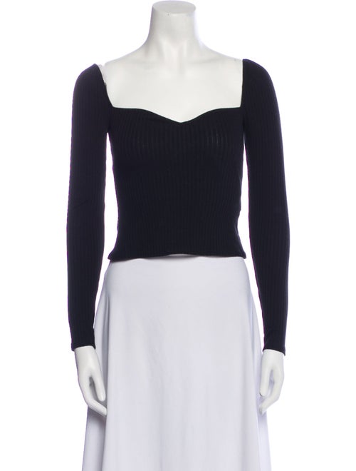 Reformation Square Neckline Long Sleeve Crop Top
