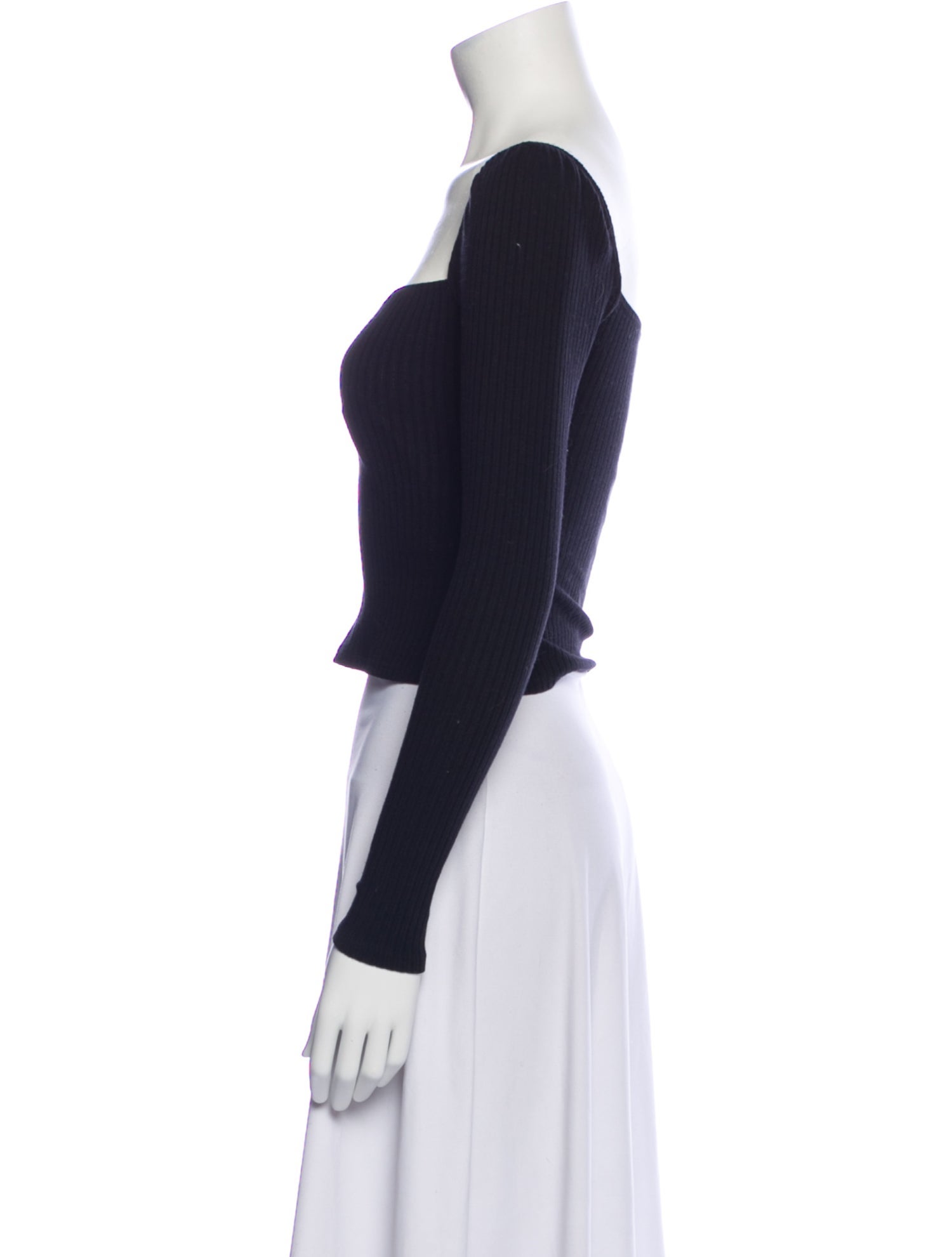 Reformation Square Neckline Long Sleeve Crop Top