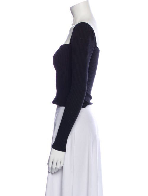 Reformation Square Neckline Long Sleeve Crop Top