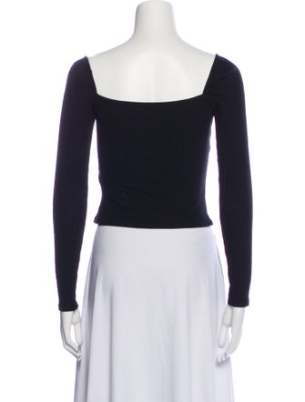 Reformation Square Neckline Long Sleeve Crop Top