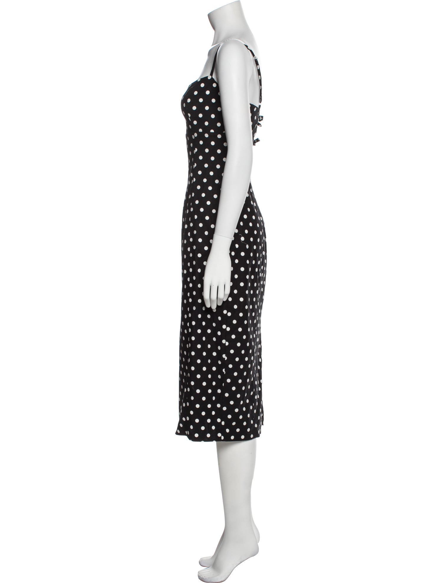 Reformation Polka Dot Print Knee-Length Dress