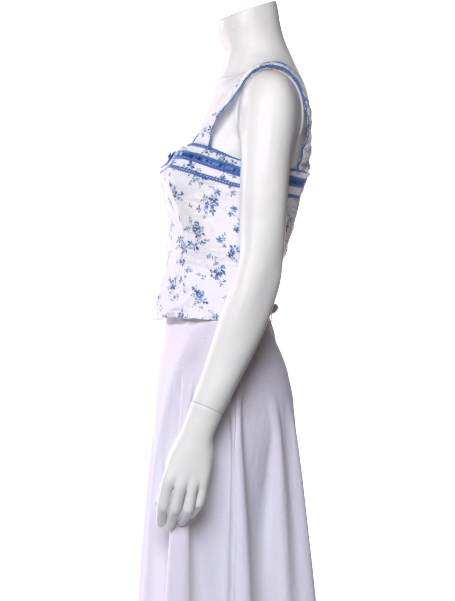 Reformation Linen Floral Print Crop Top