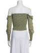 Reformation Printed Off-The-Shoulder Crop Top
