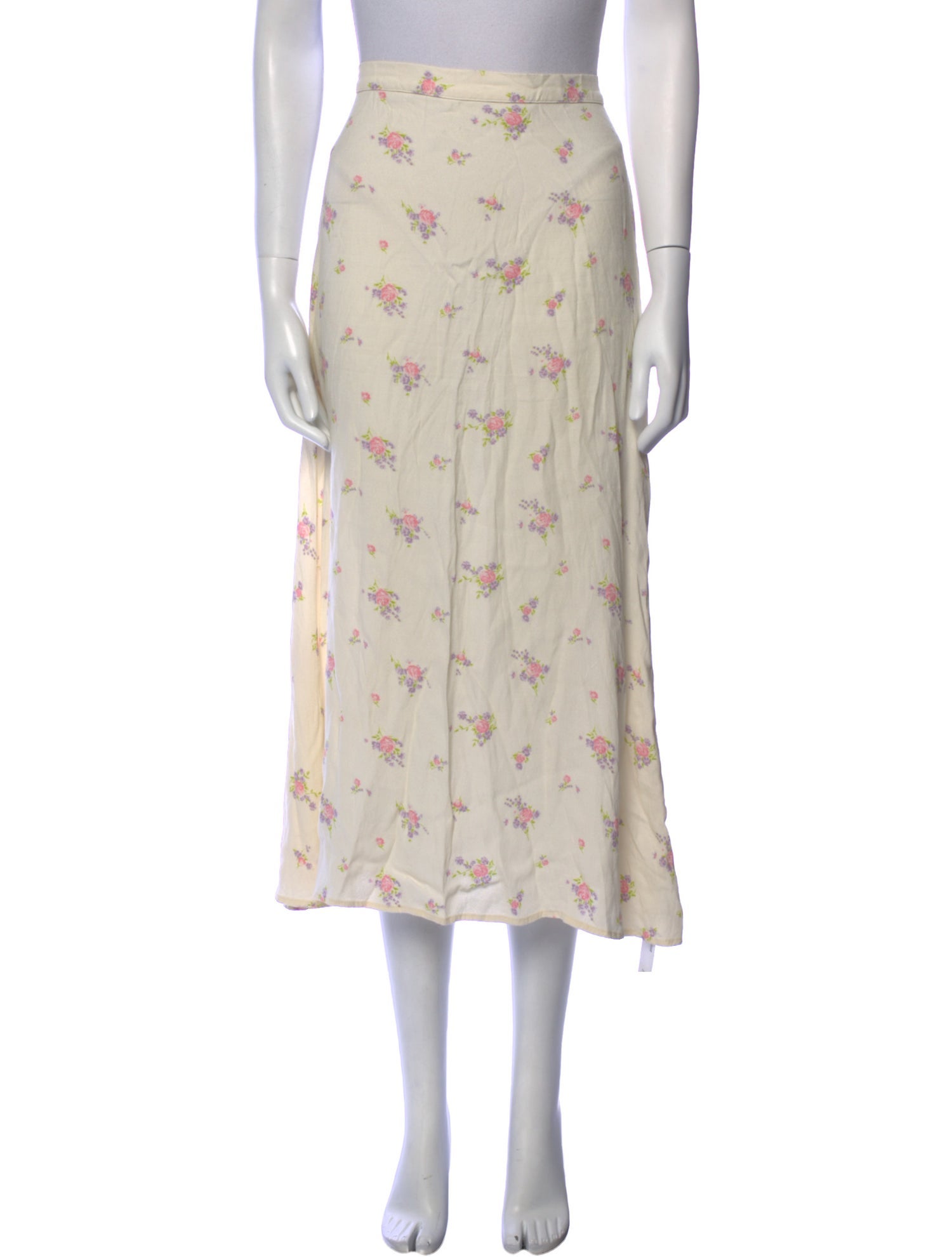 Reformation Floral Print Midi Length Skirt