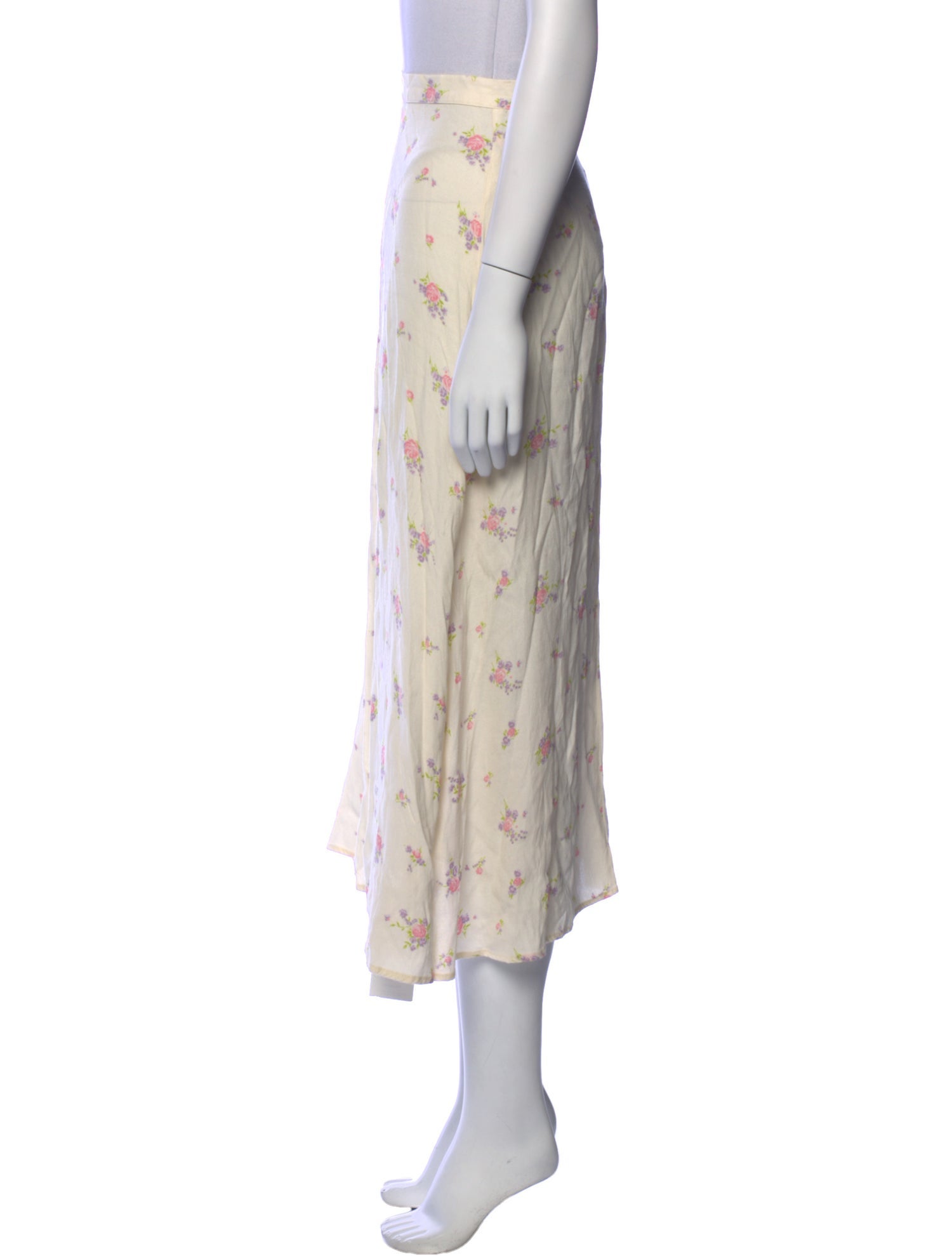 Reformation Floral Print Midi Length Skirt