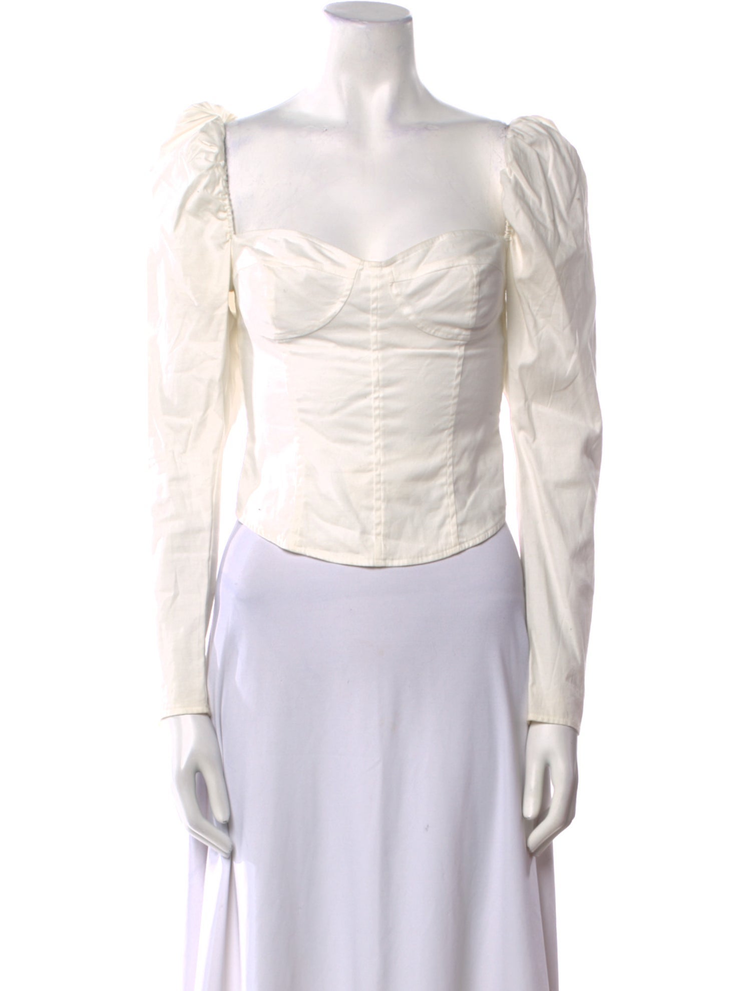 Reformation Square Neckline Long Sleeve Crop Top