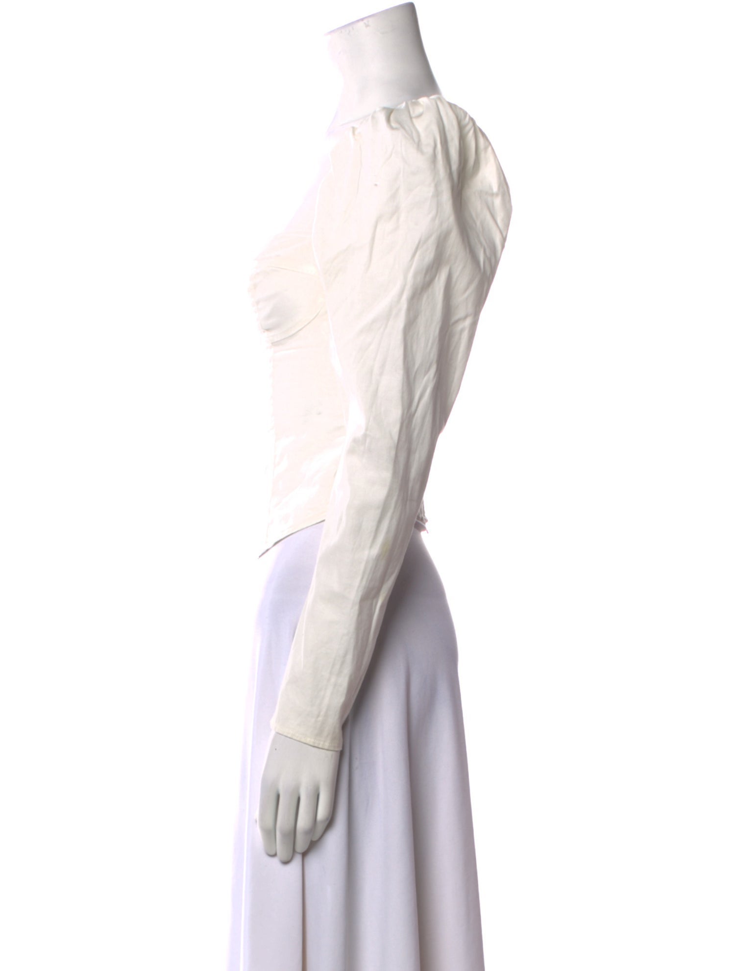 Reformation Square Neckline Long Sleeve Crop Top