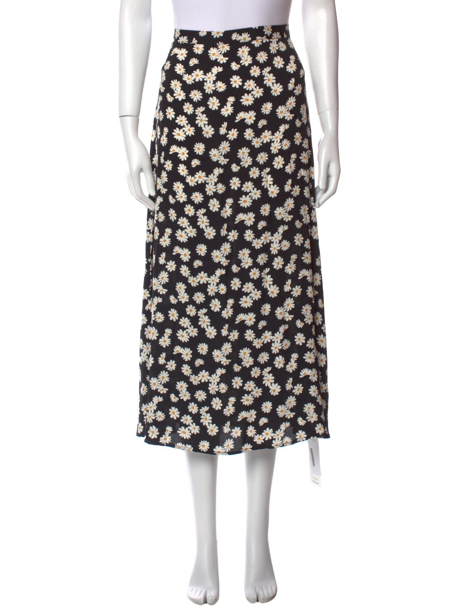 Reformation Floral Print Midi Length Skirt