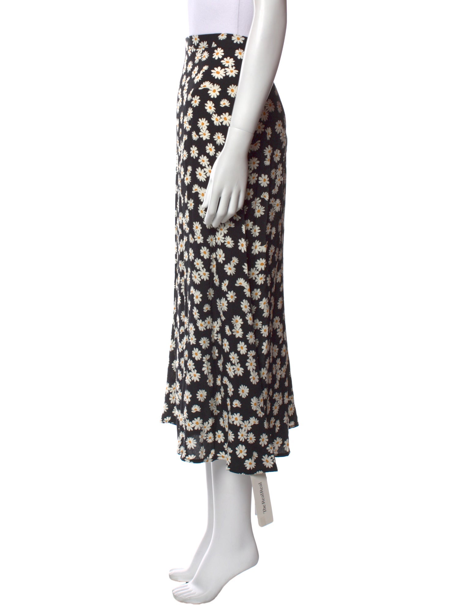 Reformation Floral Print Midi Length Skirt