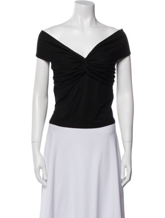 Reformation V-Neck Short Sleeve Crop Top