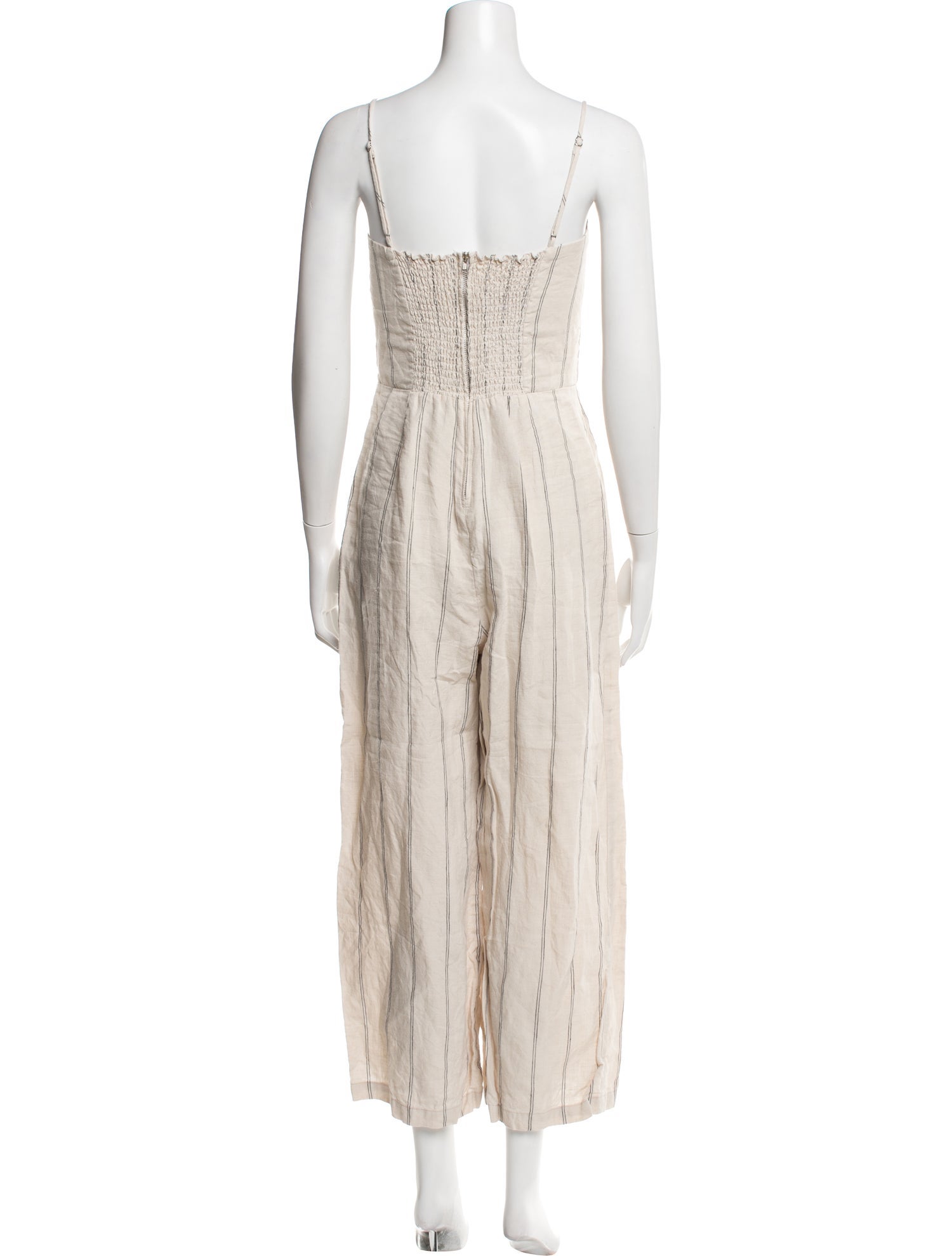Reformation Linen Striped Jumpsuit