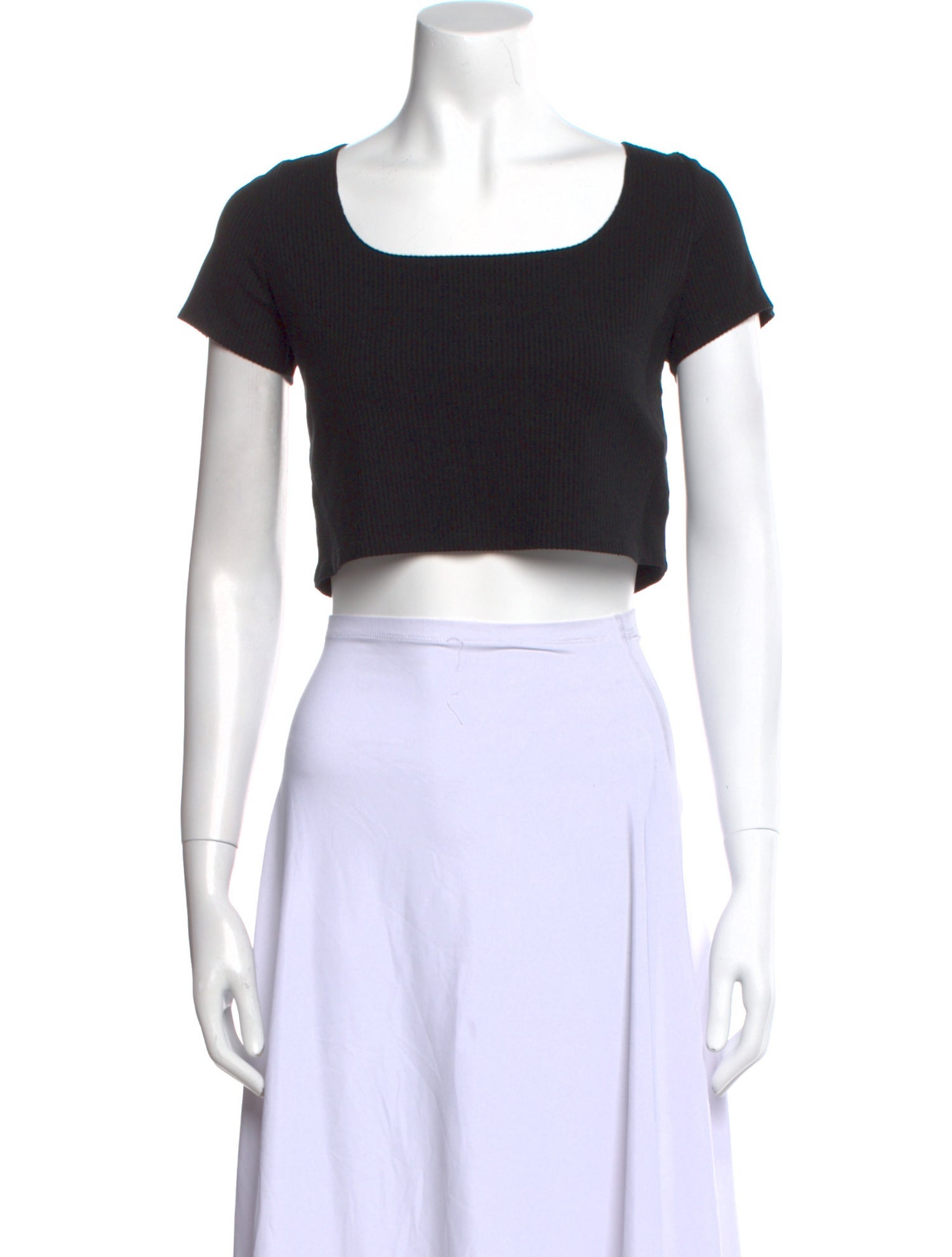 Reformation Square Neckline Short Sleeve Crop Top