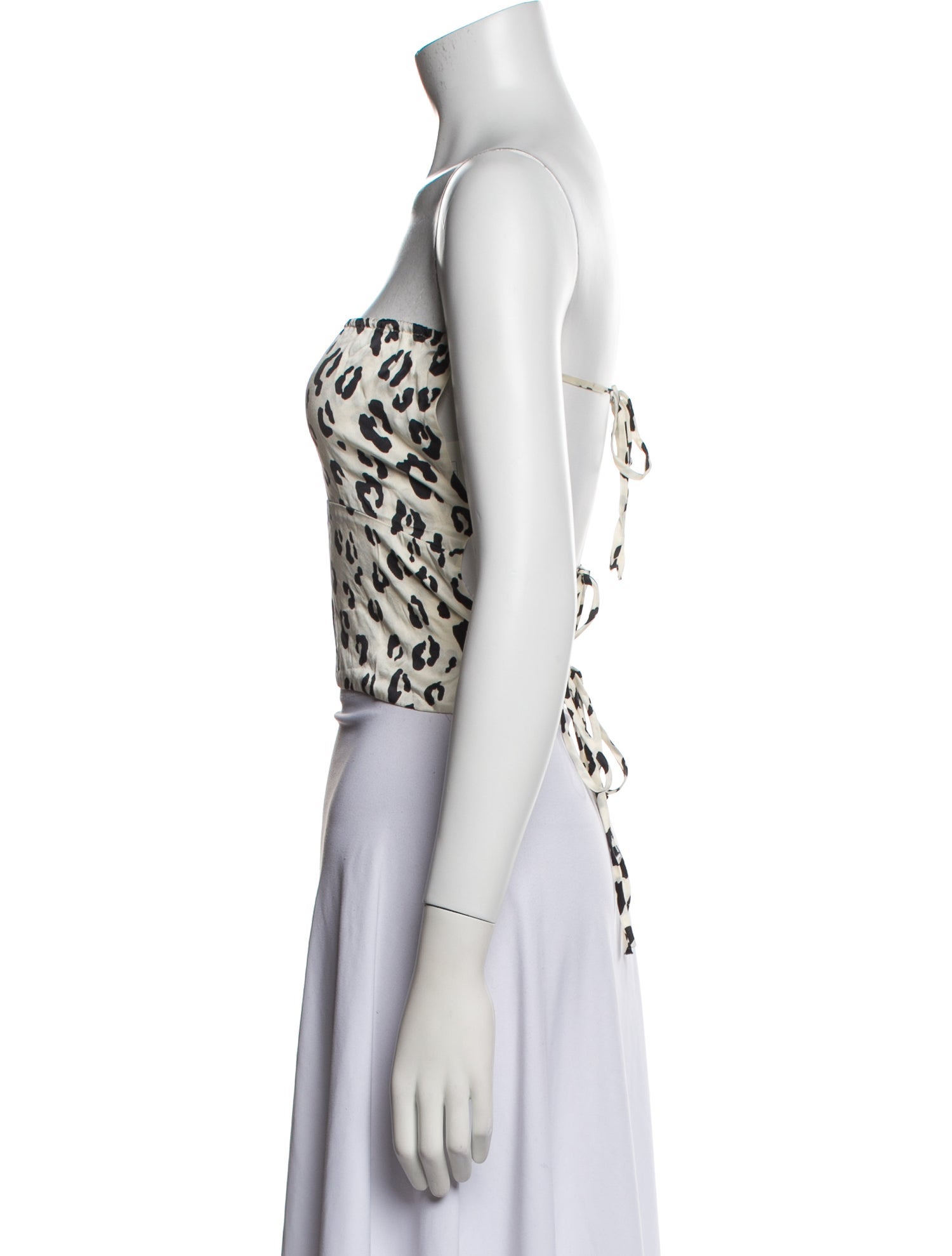 Reformation Animal Print Strapless Crop Top