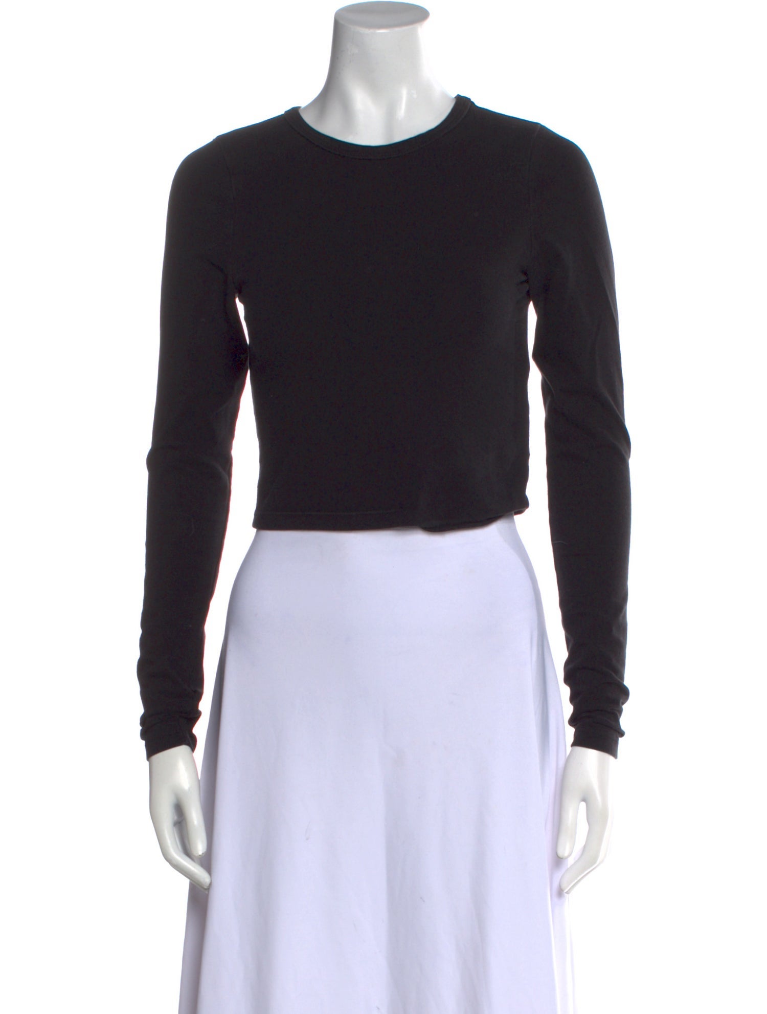 Reformation Crew Neck Long Sleeve Crop Top