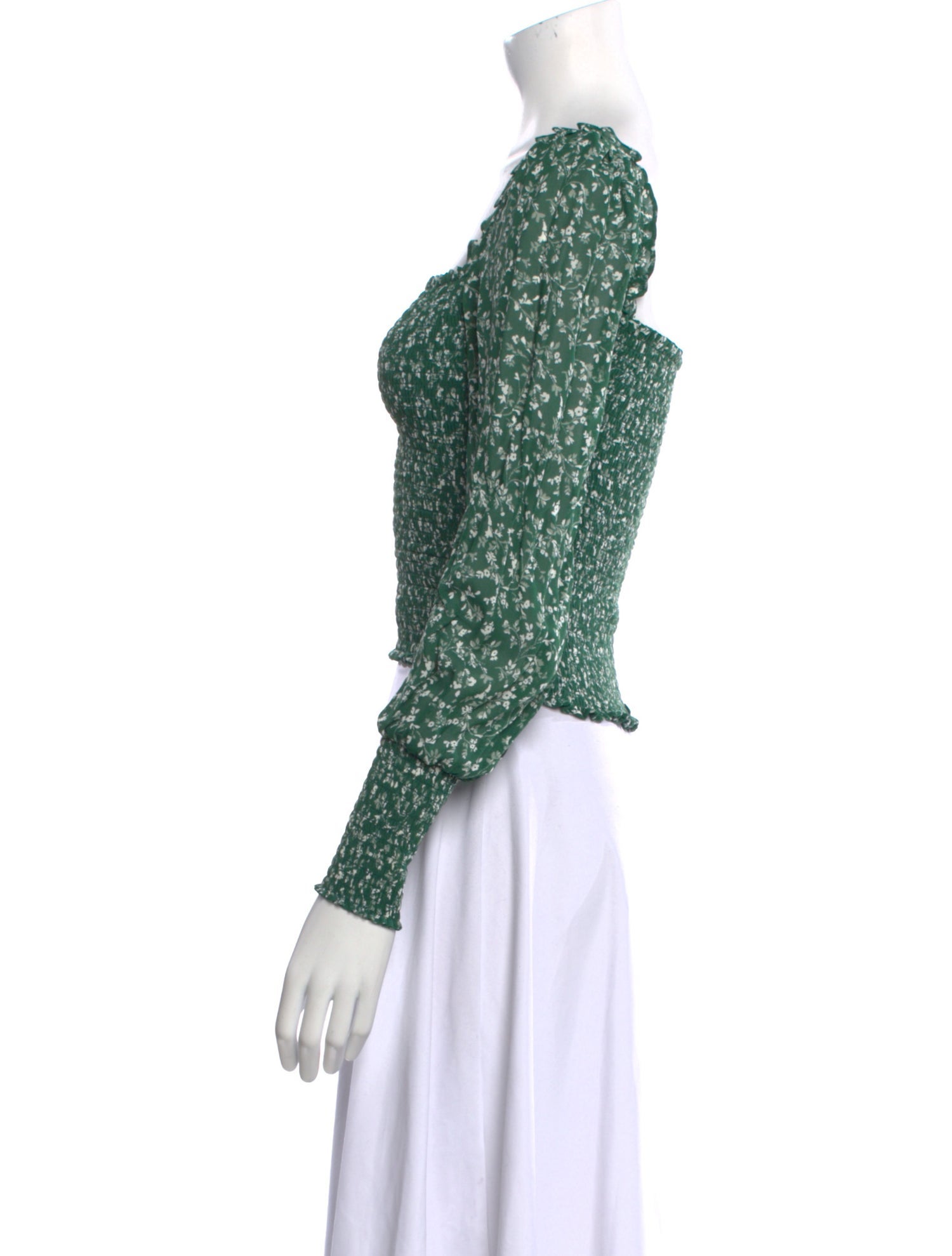 Reformation Floral Print Square Neckline Crop Top