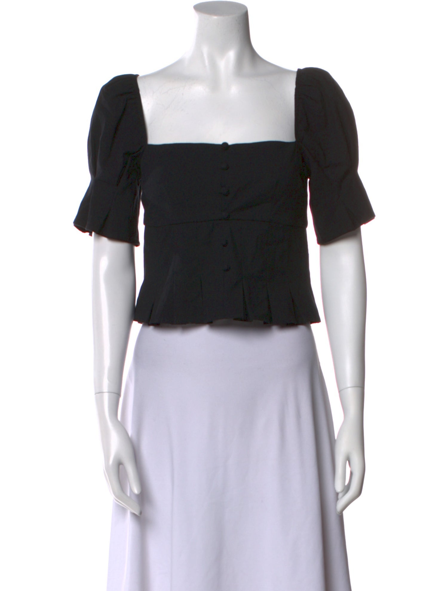 Reformation Square Neckline Short Sleeve Crop Top