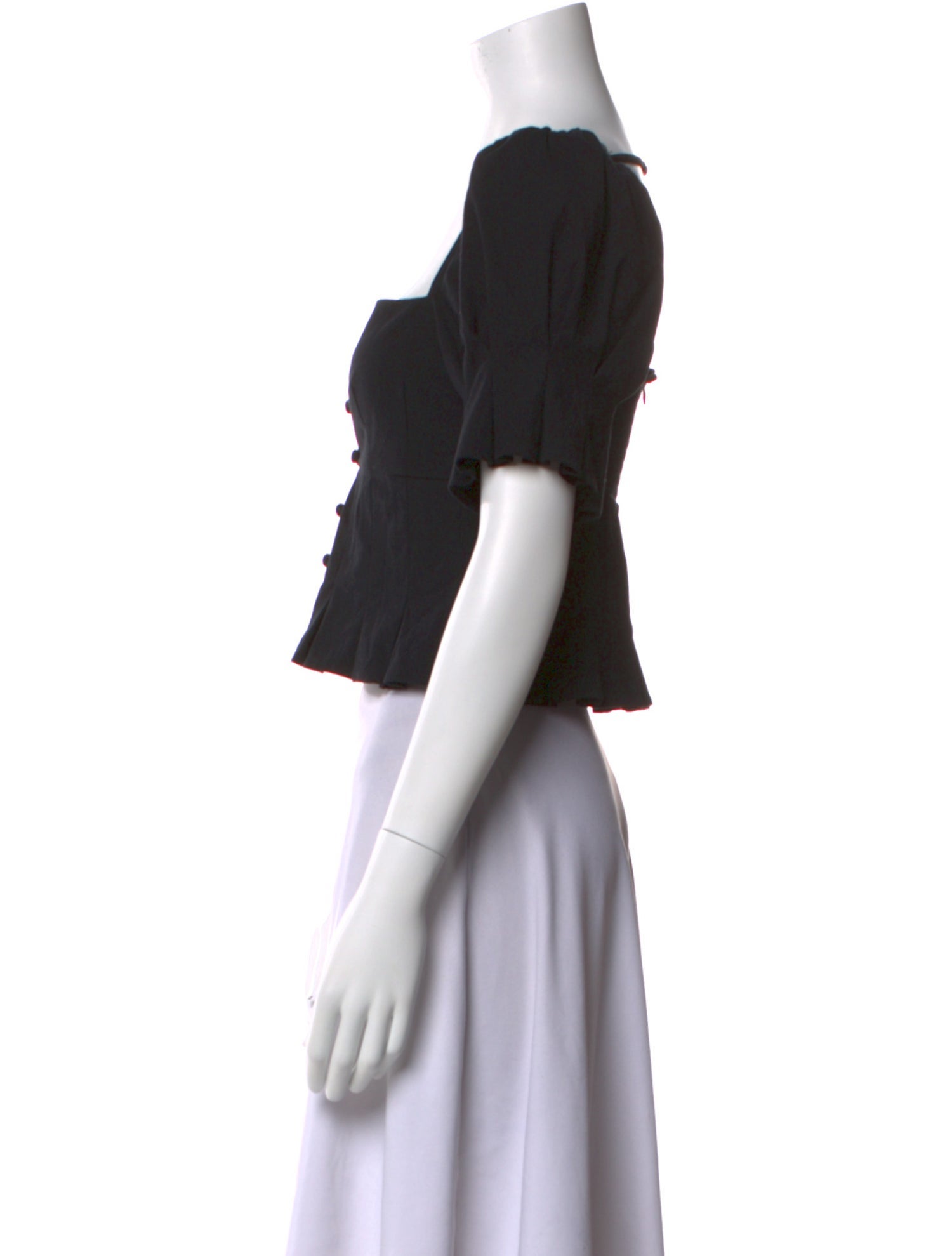 Reformation Square Neckline Short Sleeve Crop Top