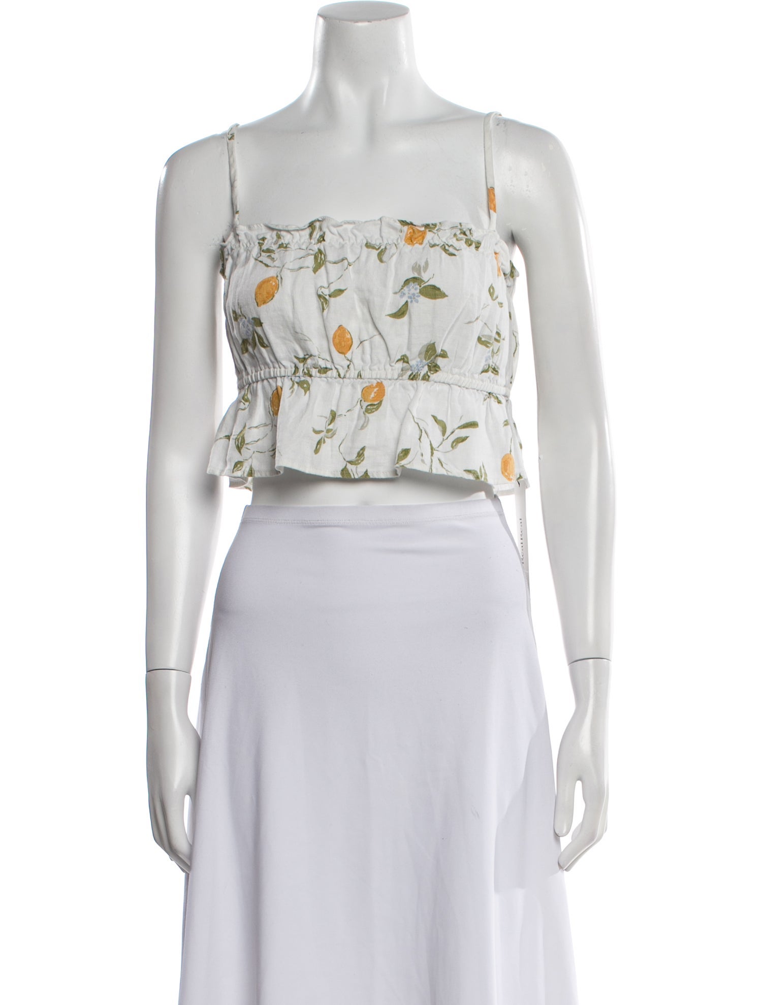 Reformation Linen Printed Crop Top