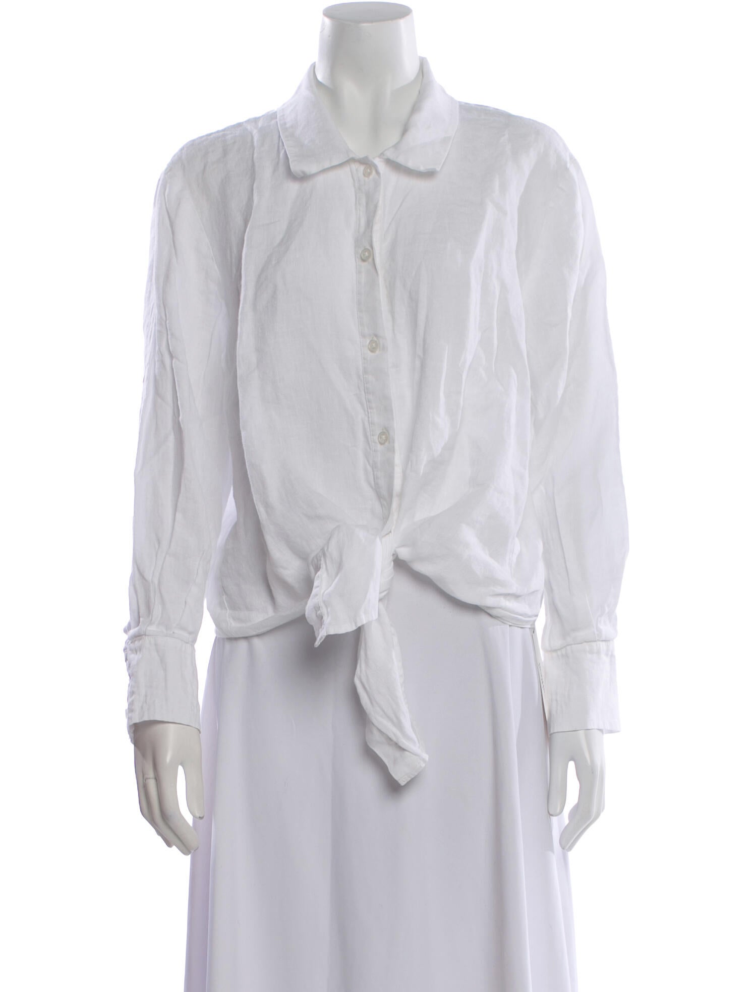 Reformation Linen Long Sleeve Button-Up Top