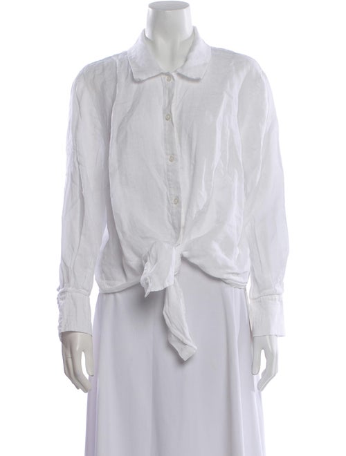 Reformation Linen Long Sleeve Button-Up Top