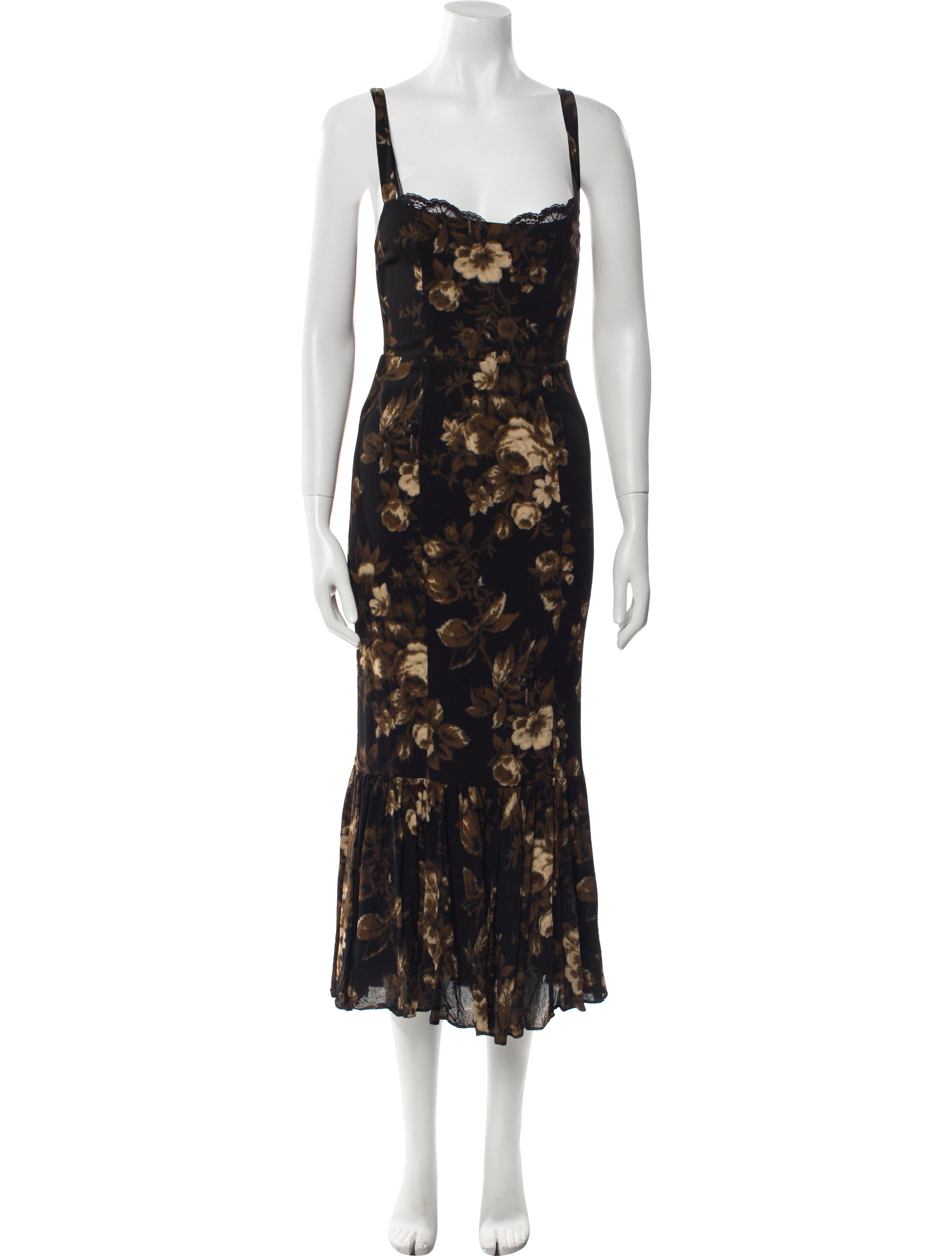 Reformation Floral Print Long Dress