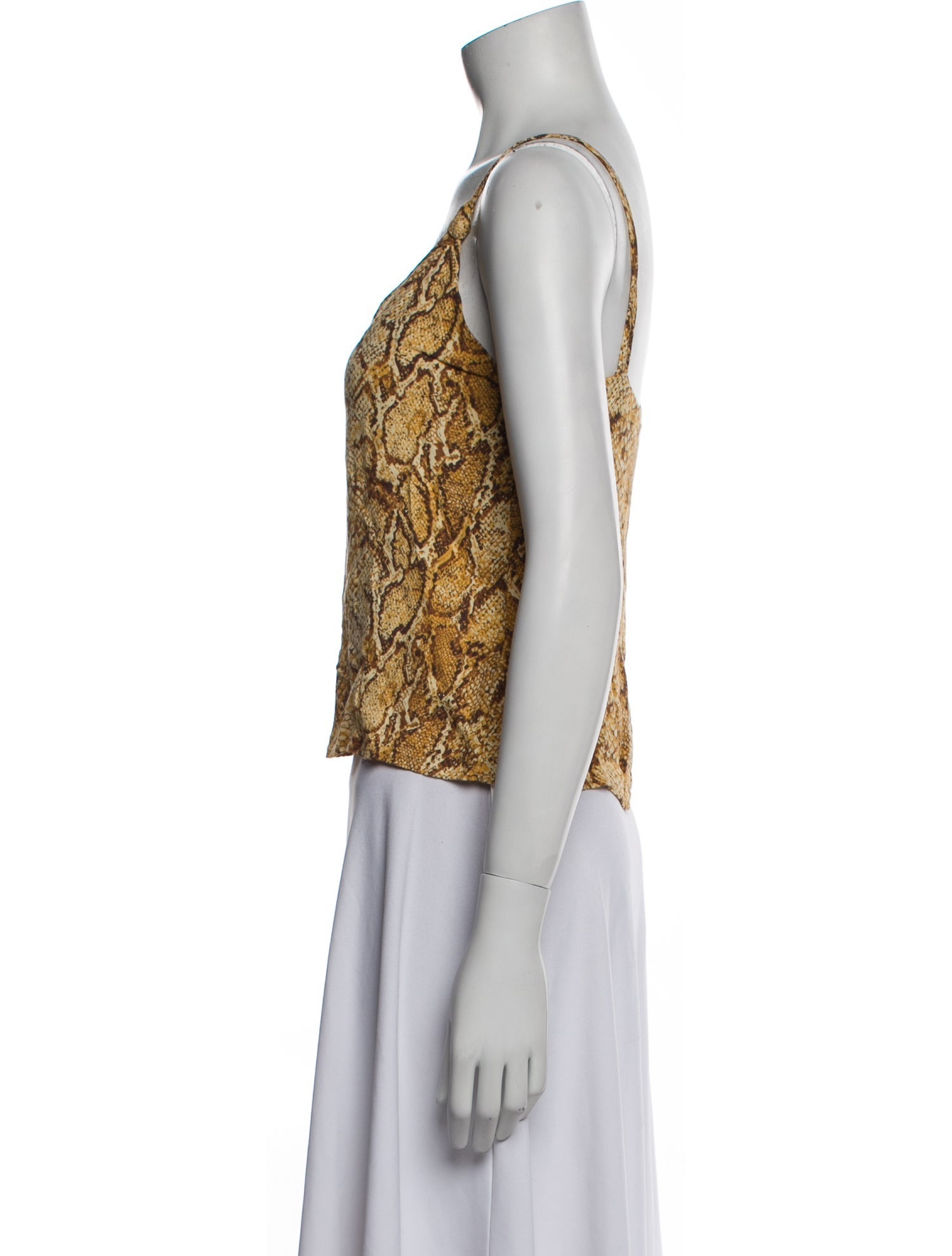 Reformation Animal Print V-Neck Crop Top