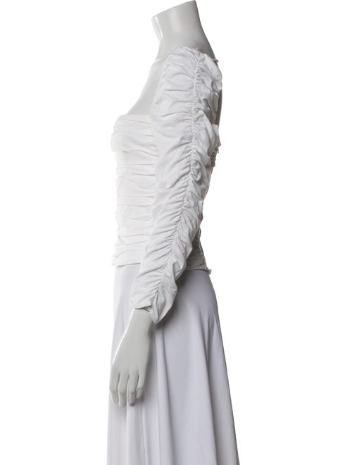 Reformation Square Neckline Three-Quarter Sleeve Crop Top