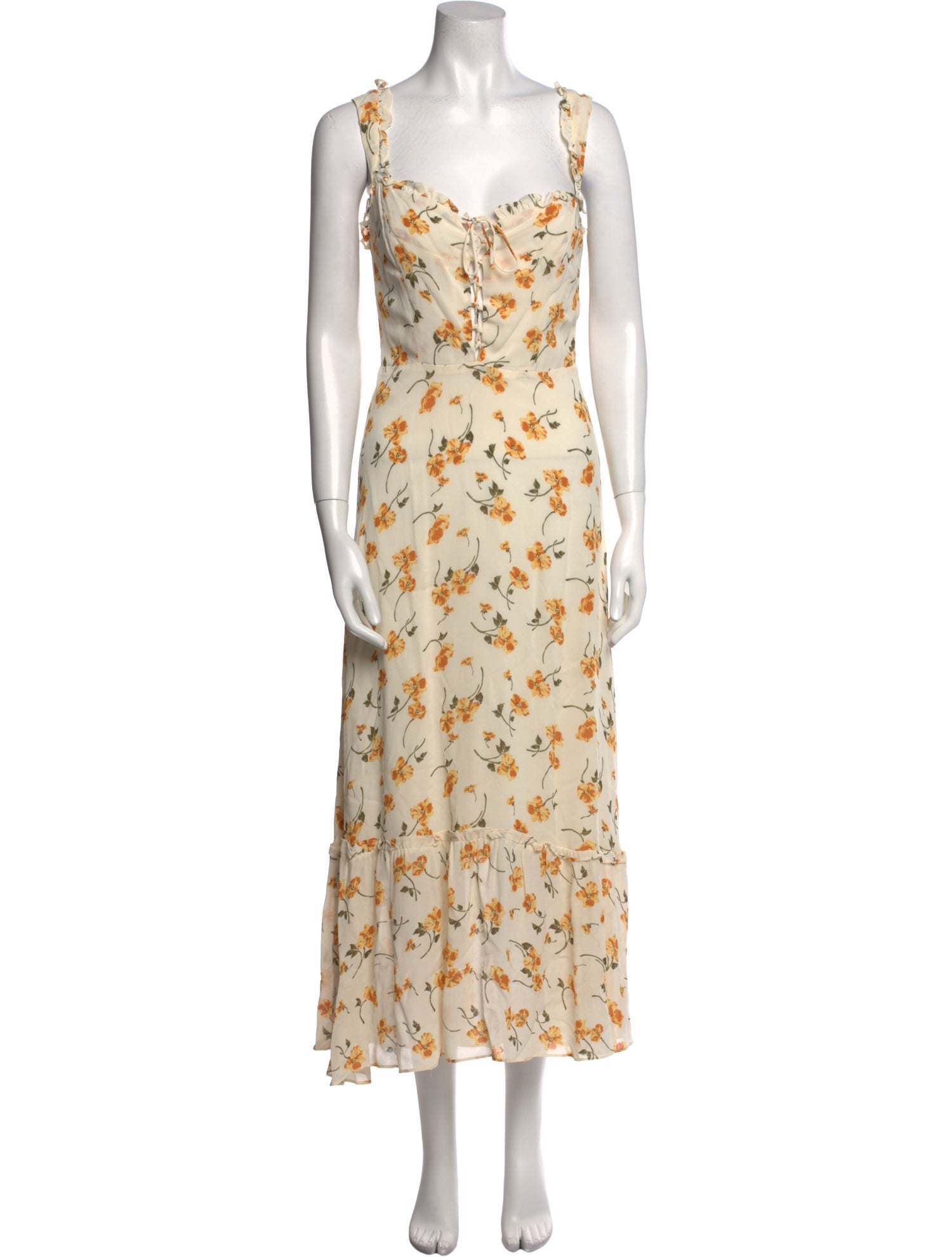 Reformation Floral Print Long Dress