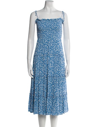 Reformation Floral Print Midi Length Dress