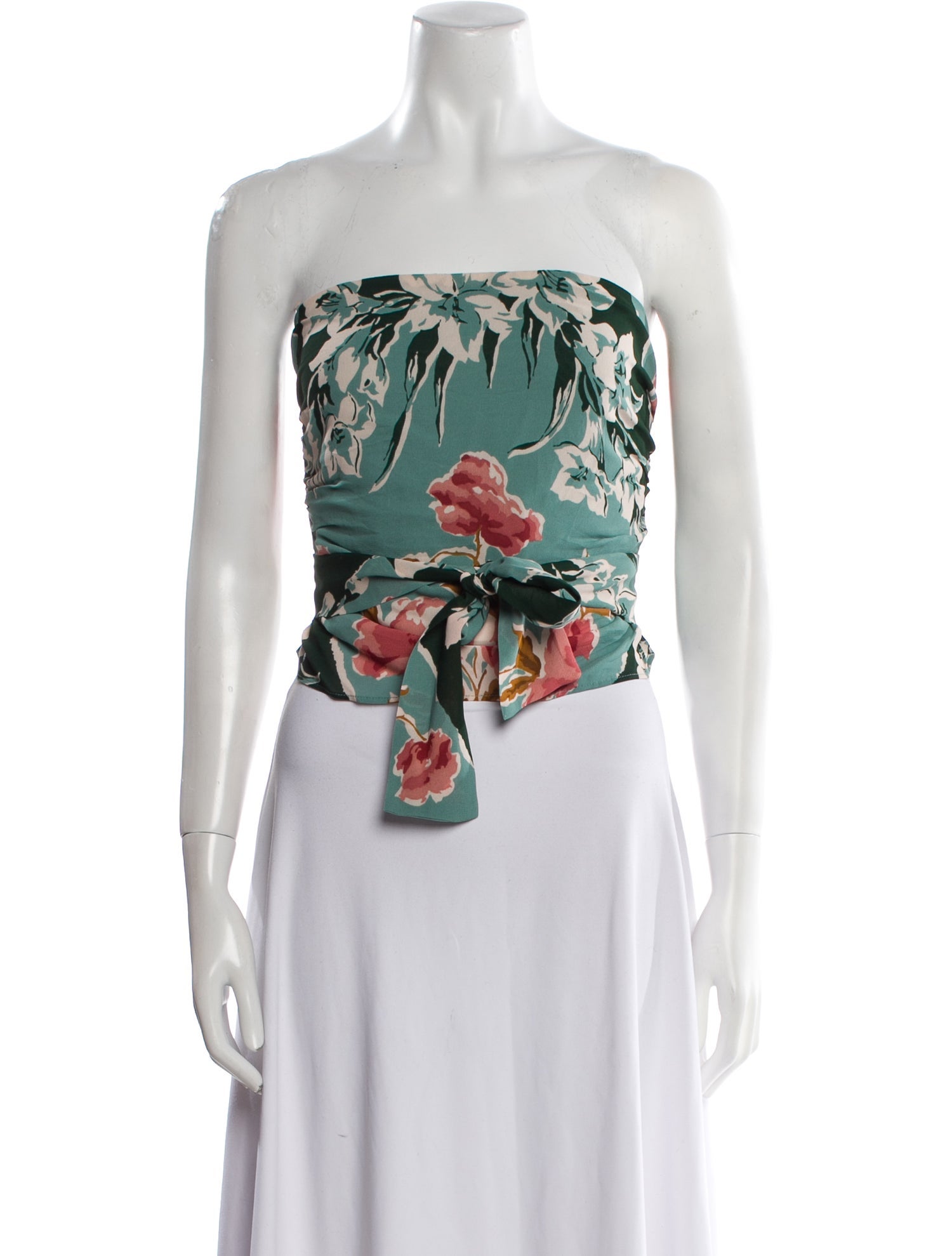 Reformation Floral Print Strapless Crop Top w/ Tags