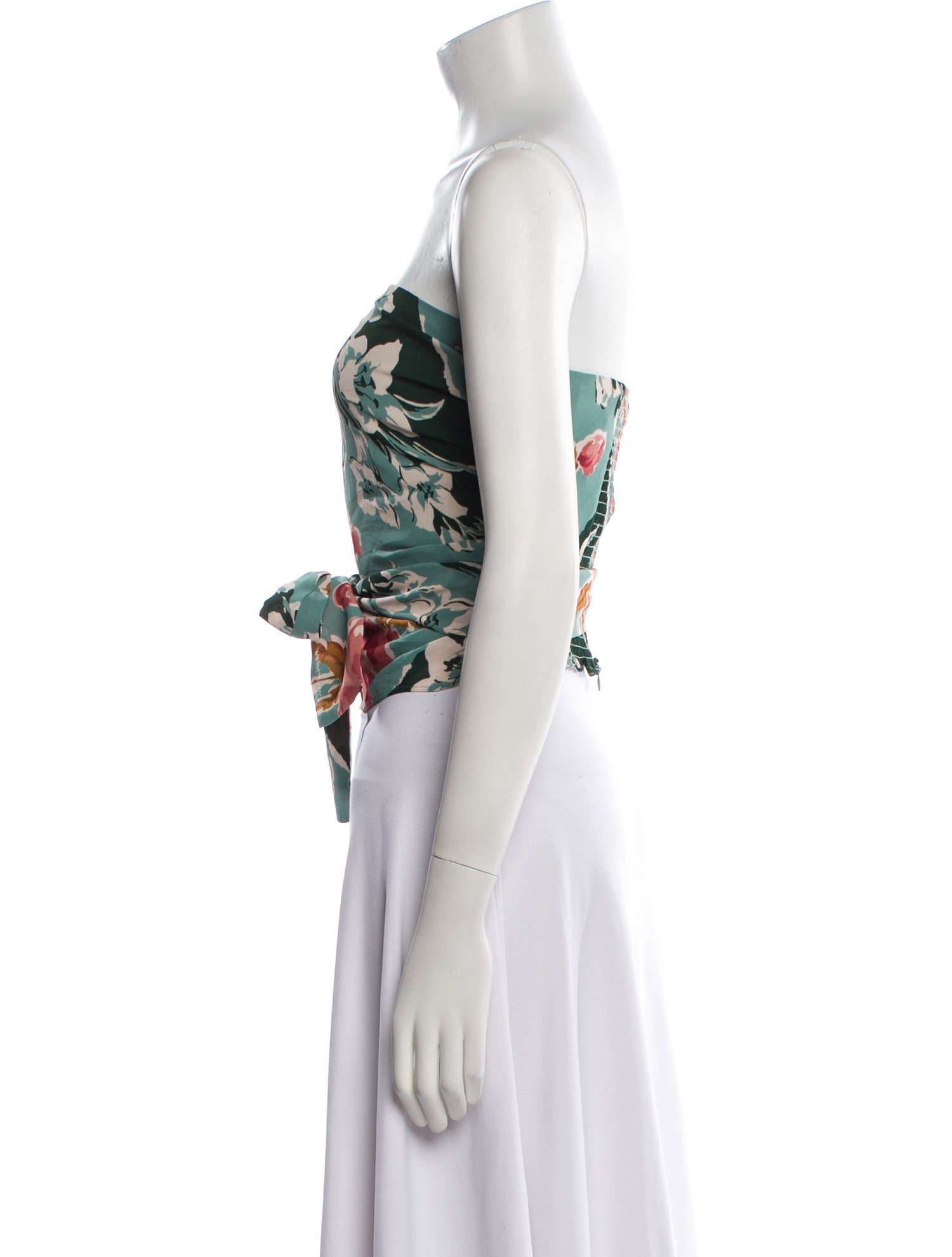 Reformation Floral Print Strapless Crop Top w/ Tags
