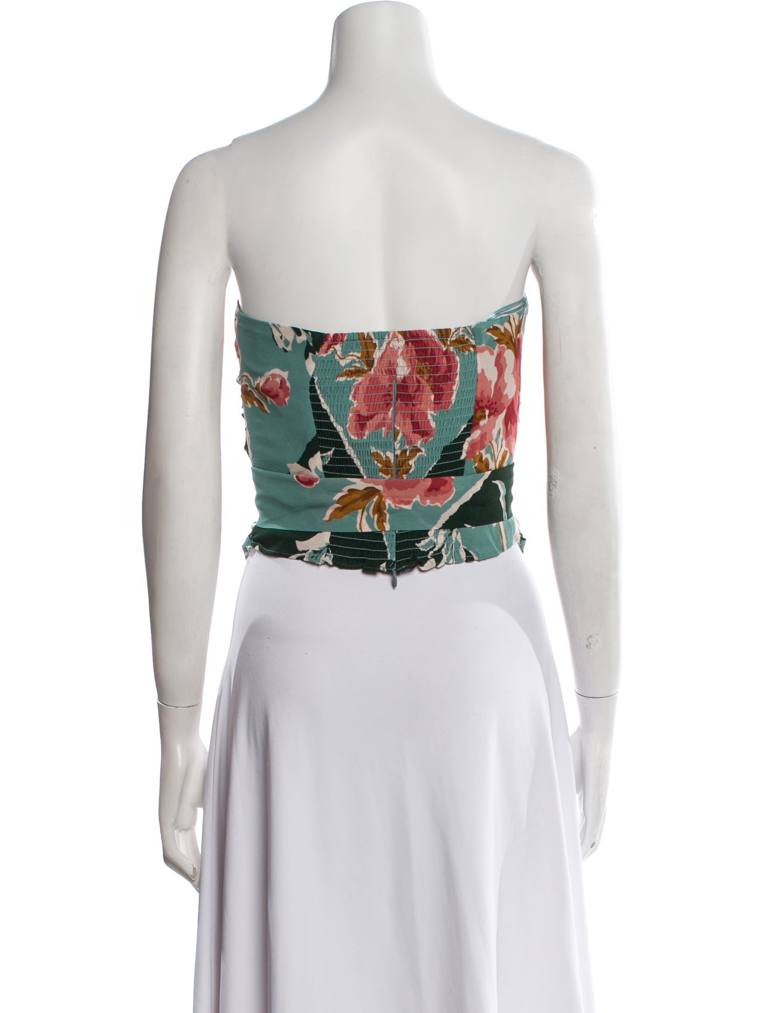 Reformation Floral Print Strapless Crop Top w/ Tags