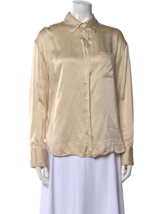 Reformation Silk Long Sleeve Button-Up Top