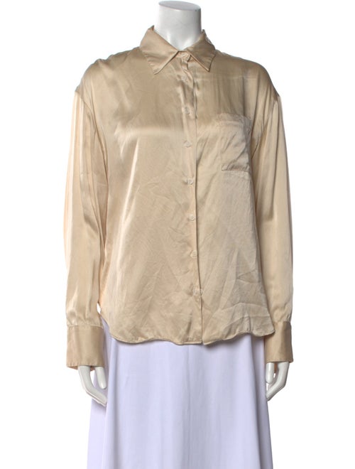 Reformation Silk Long Sleeve Button-Up Top