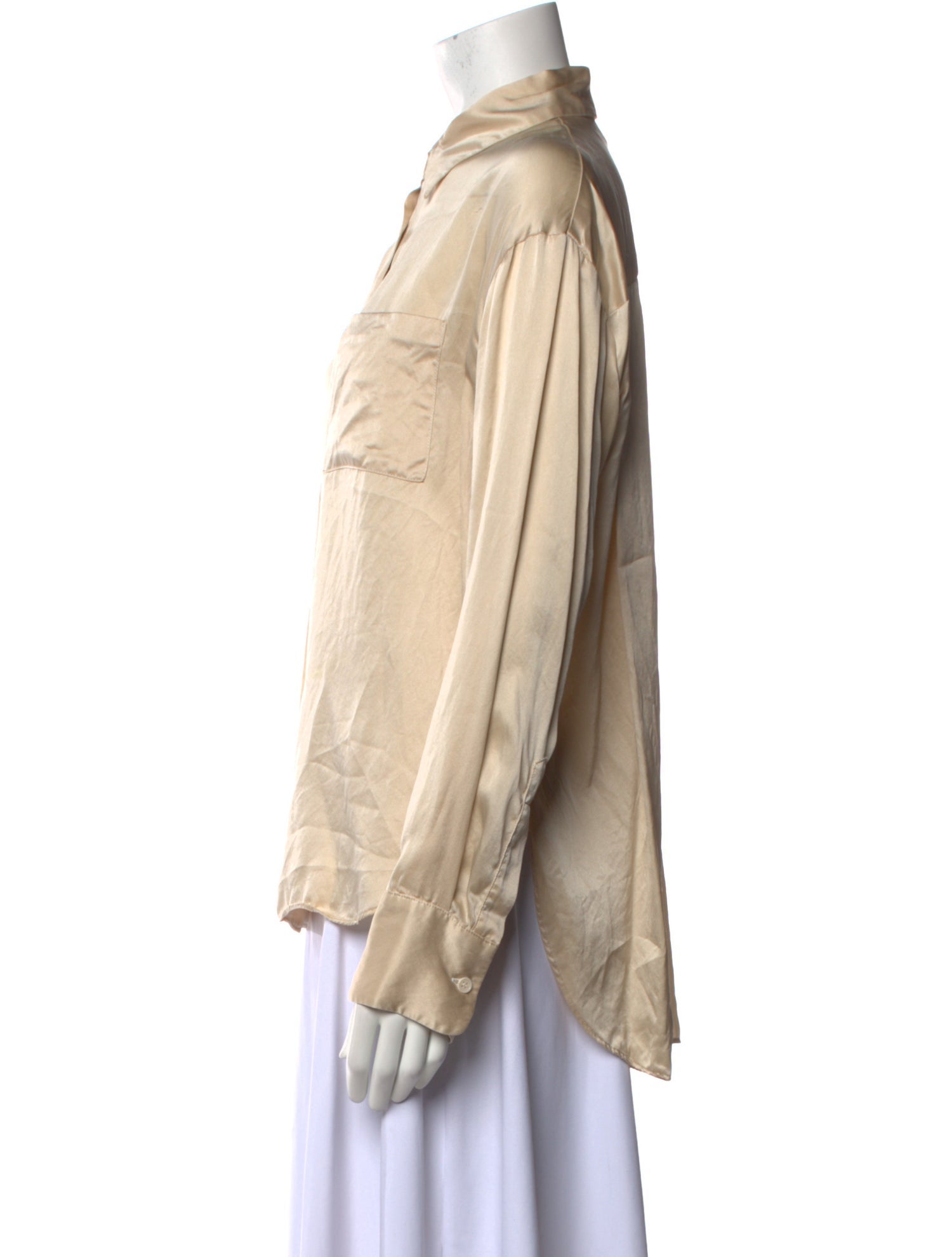 Reformation Silk Long Sleeve Button-Up Top